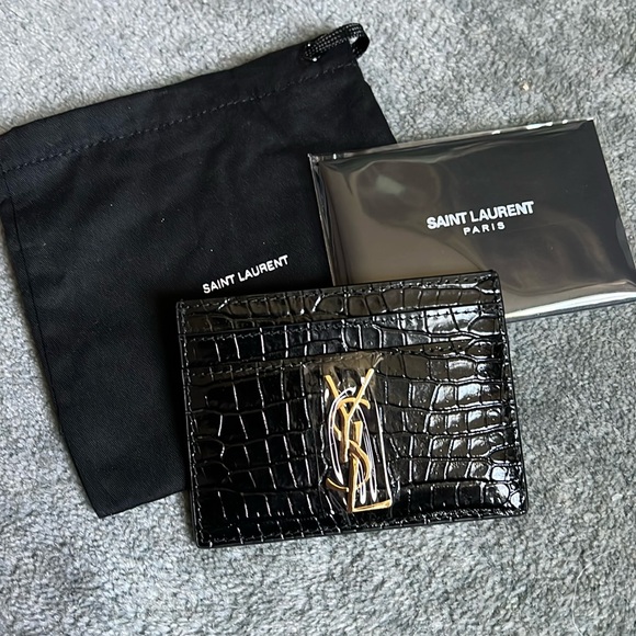 Saint Laurent Other - Saint Laurent Authentic Alligator Embossed Card Holder Wallet